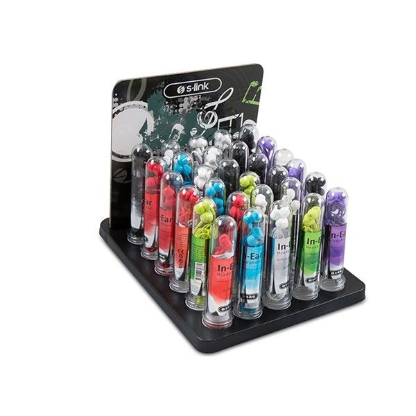 S-link SL-STK10 30'lu stand set 8*Beyaz + 8*Siyah + 5*Krımızı 3*Mor + 3*Mavi + 3*Yeşil Kulak İçi Mikrofonlu Kulaklık #1