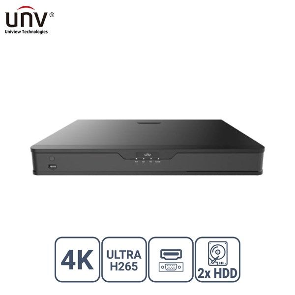 UNV 16kanal NVR302-16S2 2-diskli H265+ Nvr Kayıt Cihazı #1