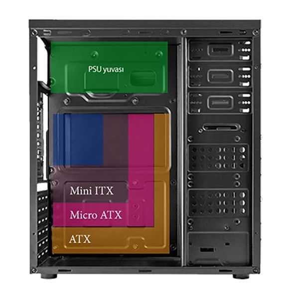 VENTO 500W TA-K61 Standart Mid-Tower PC Kasası #3