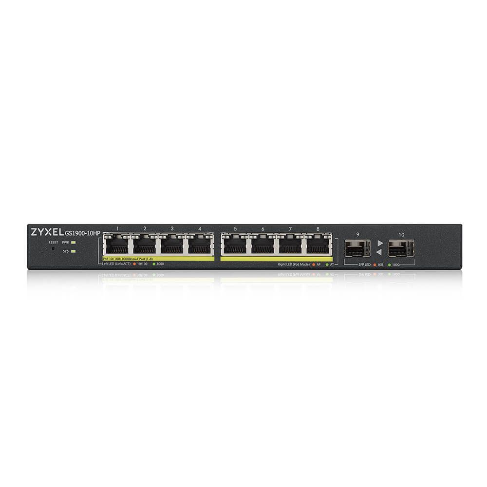 ZYXEL GS1900-10HP-EU0102F 8 PORT 8x100/100/1000 + 2xSFP WEB YONETİLEBİLİR POE SWITCH (77 WATT) #3