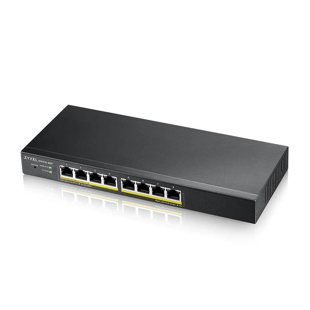 ZYXEL GS1915-8EP 8P 100/1000 SMART YÖNETİLEBİLİR POE HYBRID NEBULAFLEX SWITCH #1